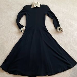 VINTAGE Norma Kamali Black wool dress size 10